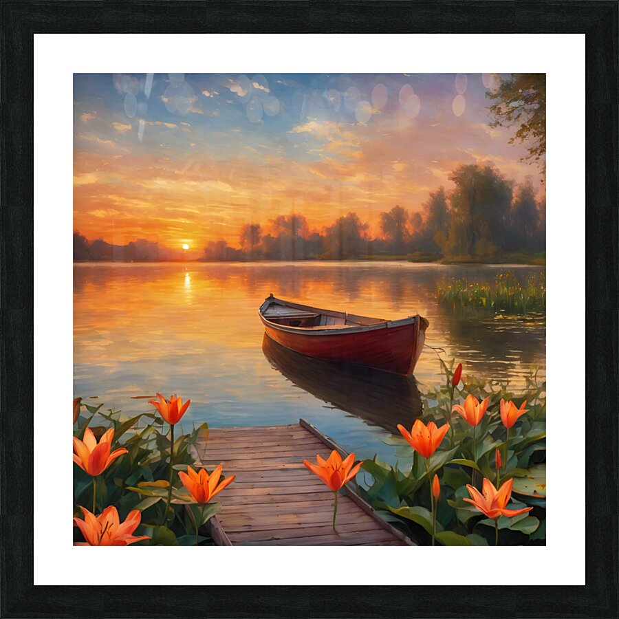 Lakeside Sunset  1 Picture Frame print