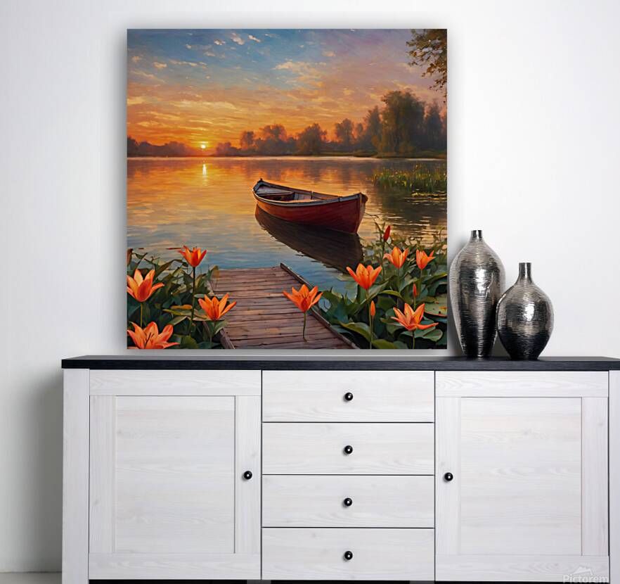 Lakeside Sunset  1 Reproduction