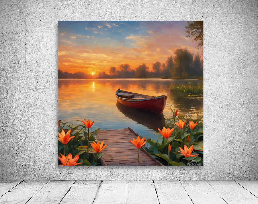 Lakeside Sunset  1 Wall Preview