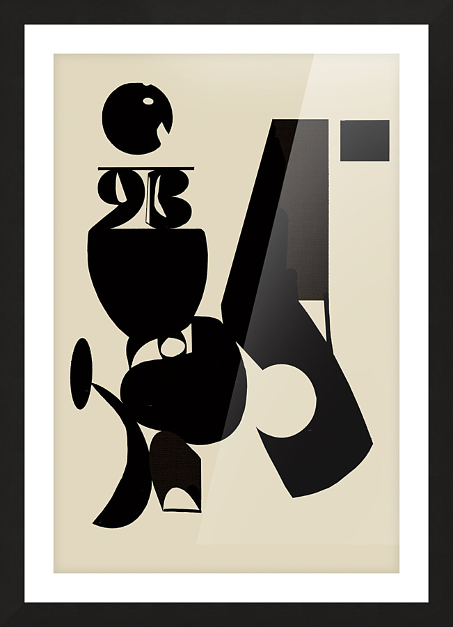 BLACK  CIPHER ON BEIGE   Picture Frame print