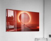 Eclipse of Fire – Dramatic Martian Landscape with Celestial Radiance  Acrylic Print