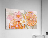 Vibrant Citrus Blossom – Impressionist Oil Painting with Orange Slices and Flowers  Acrylic Print