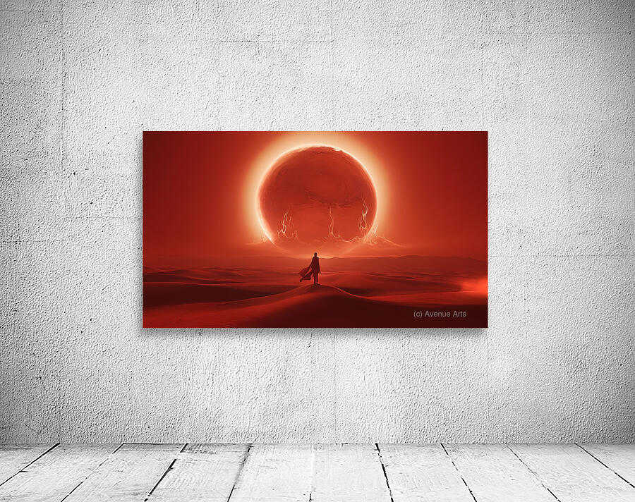 Eclipse of Fire – Dramatic Martian Landscape with Celestial Radiance  Wall Preview