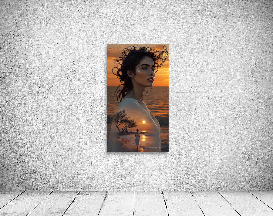 Ethereal Reflections: A Surreal Sunset Portrait  Wall Preview