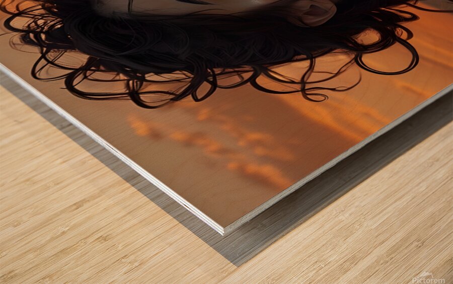 Ethereal Reflections: A Surreal Sunset Portrait  Wood print