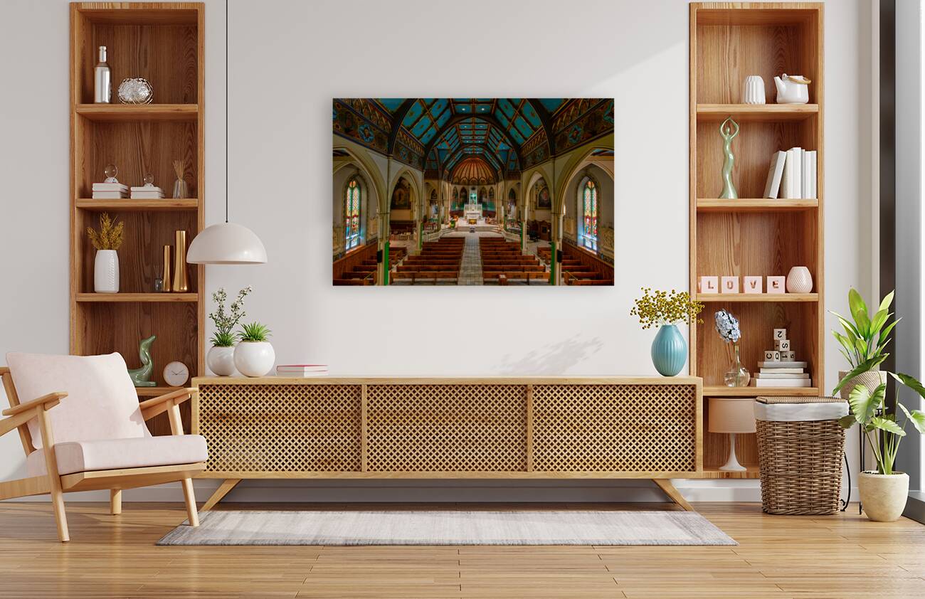 St. John Baptist Catholic Church of Plattsburgh New Yrk Reproduction