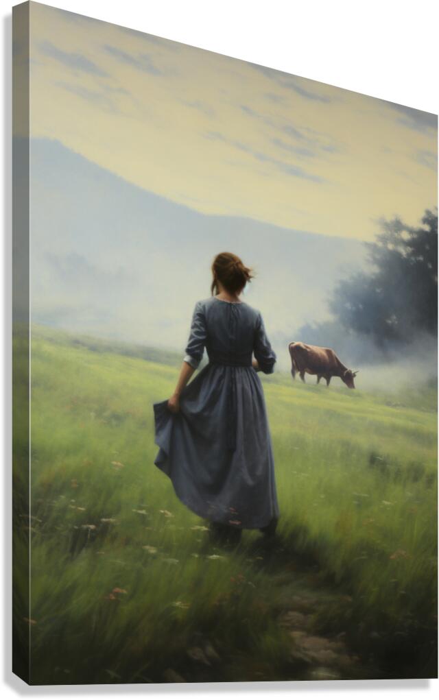 Lady in Meadow Canvas Print