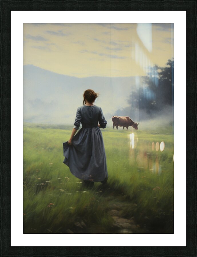 Lady in Meadow Picture Frame print