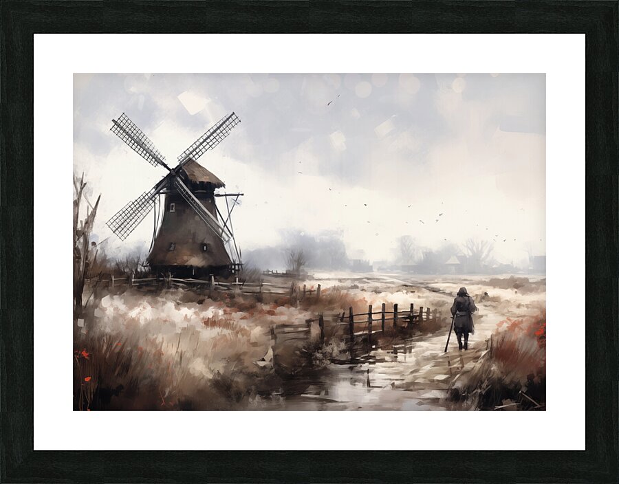 Mysterious Windmill Picture Frame print