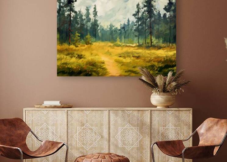 Watercolor forest Reproduction