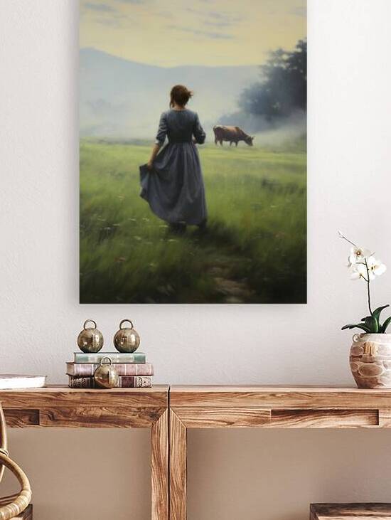 Lady in Meadow by In Art Nest