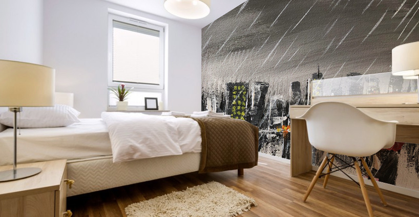 Raining in the City Mural print