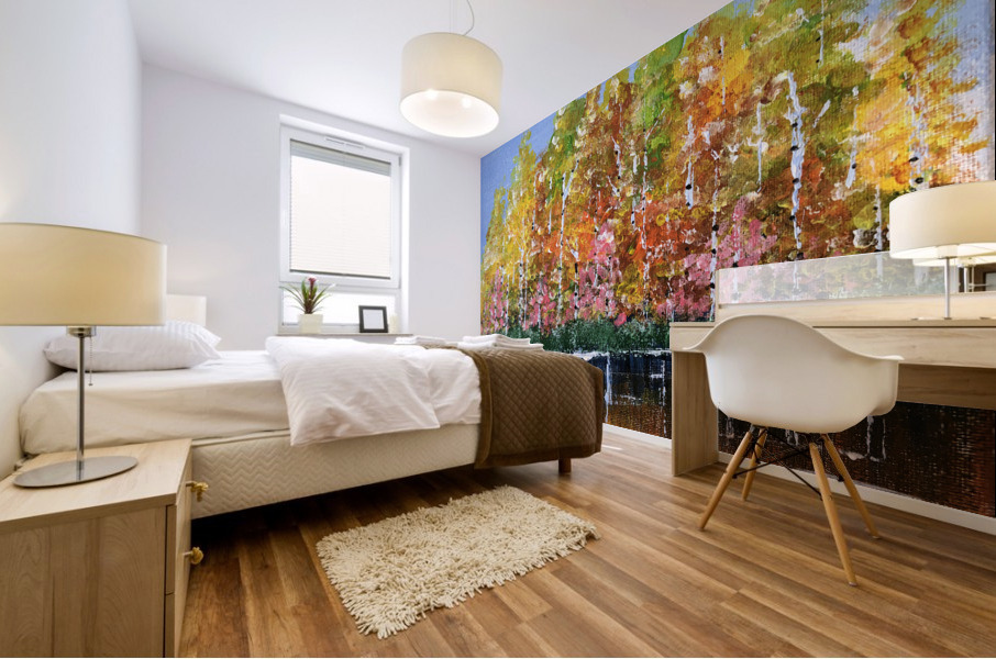 Birch Trees in Fall Mural print