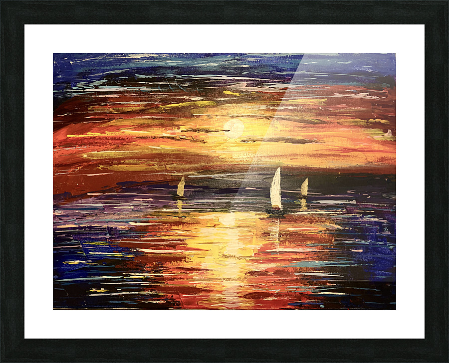 Boats at Sunset Picture Frame print