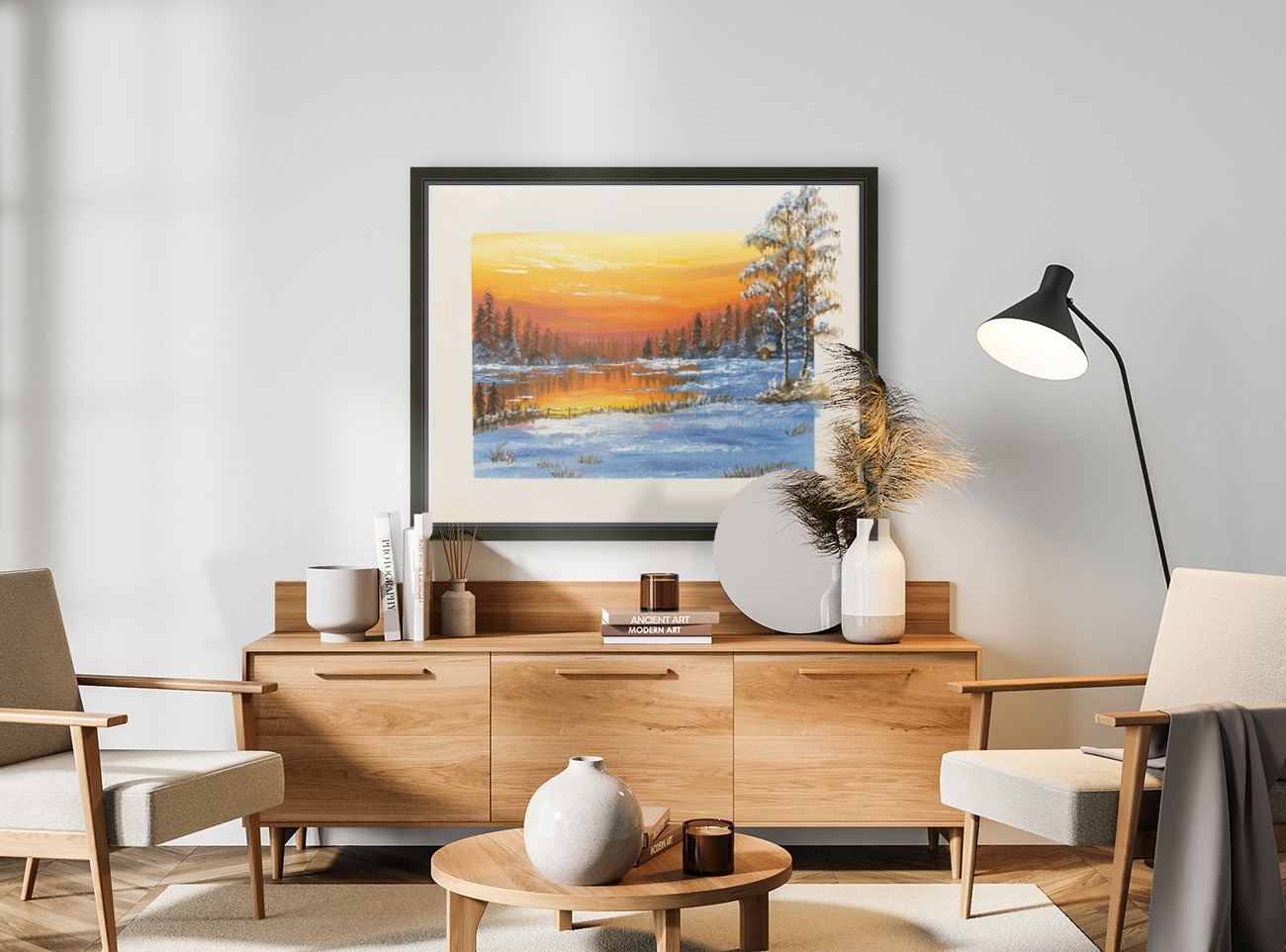 Snowy Sunset Reproduction