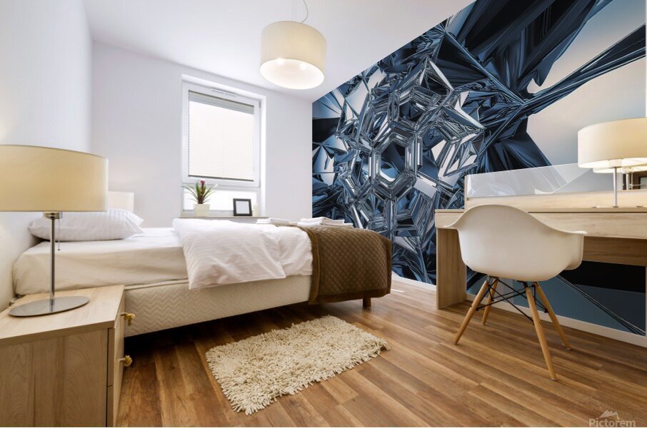 3d abstract background featuring a complex fragme Mural print