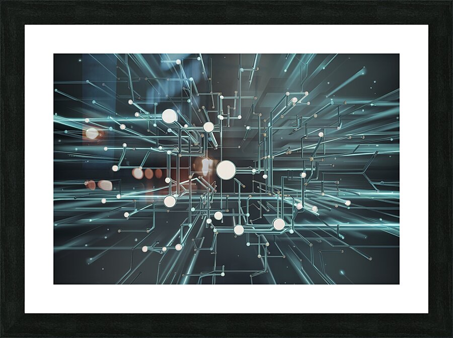 A mesmerizing digital artwork featuring a complex Picture Frame print
