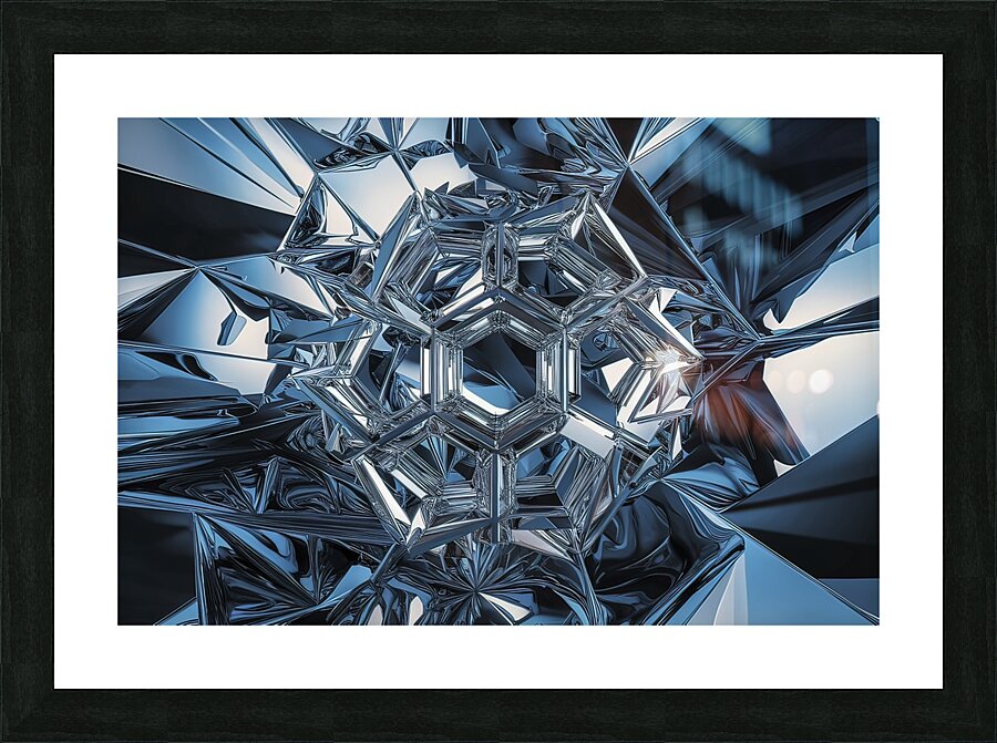 3d abstract background featuring a complex fragme Picture Frame print