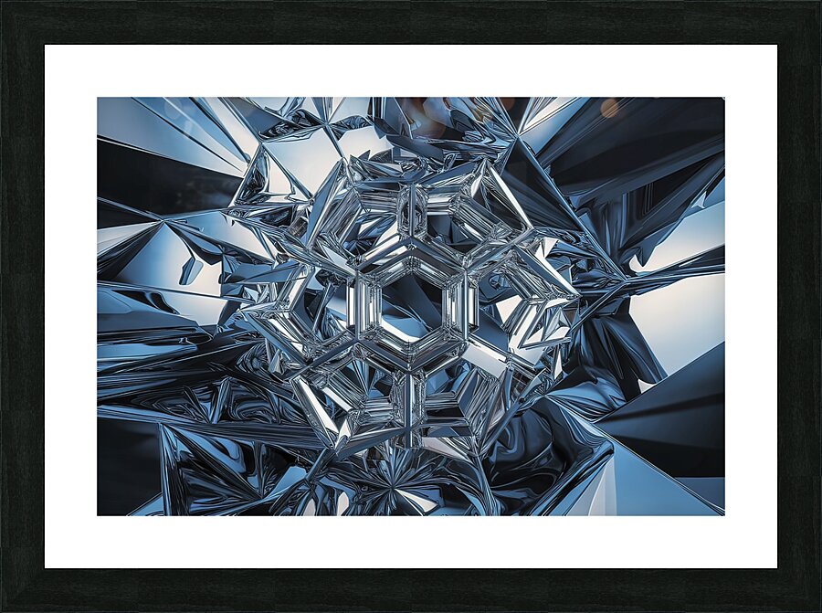 3d abstract background featuring a complex fragme Picture Frame print