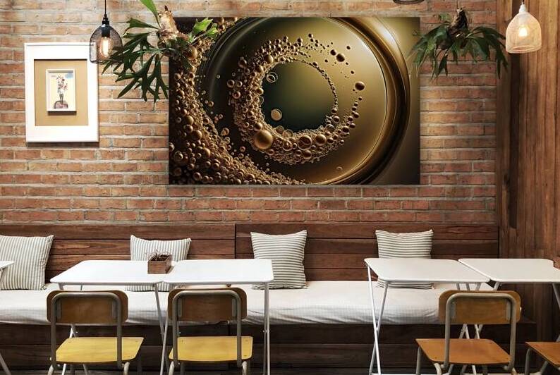 a myriad of golden bubbles 3d abstract background by Alin Cojocaru
