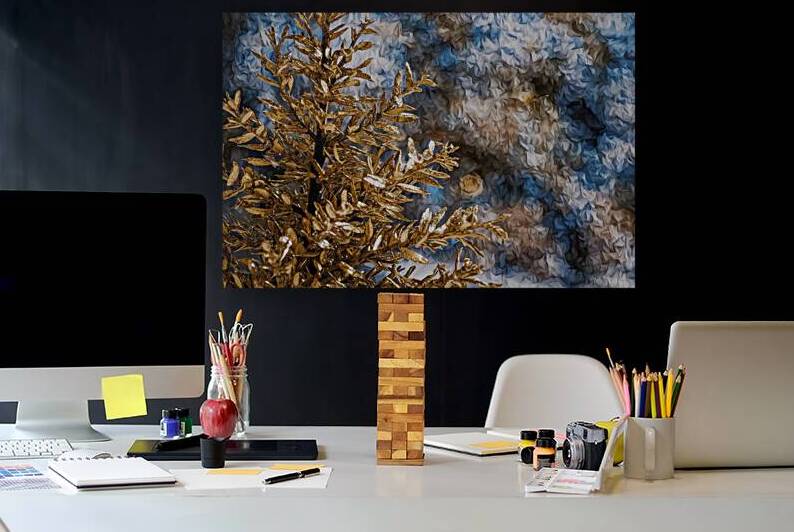 abstract pine tree branch adorned with shimmering by Alin Cojocaru