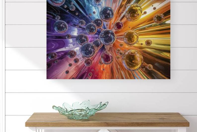 3d abstract background of bubbles suspended in mi by Alin Cojocaru