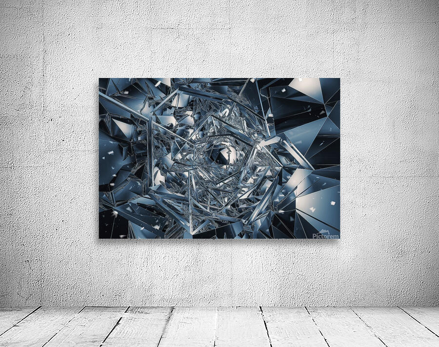 3d abstract background featuring a complex fragme Wall Preview