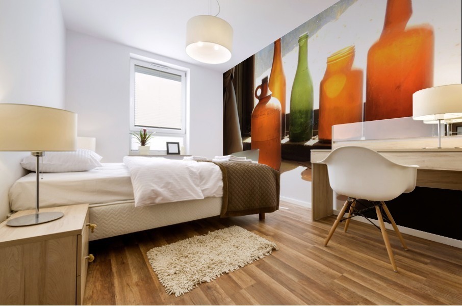 Dusty Bottles Mural print