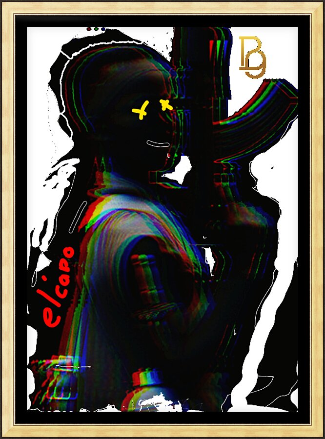 Revolutionary Glitch Effect Picture Frame print