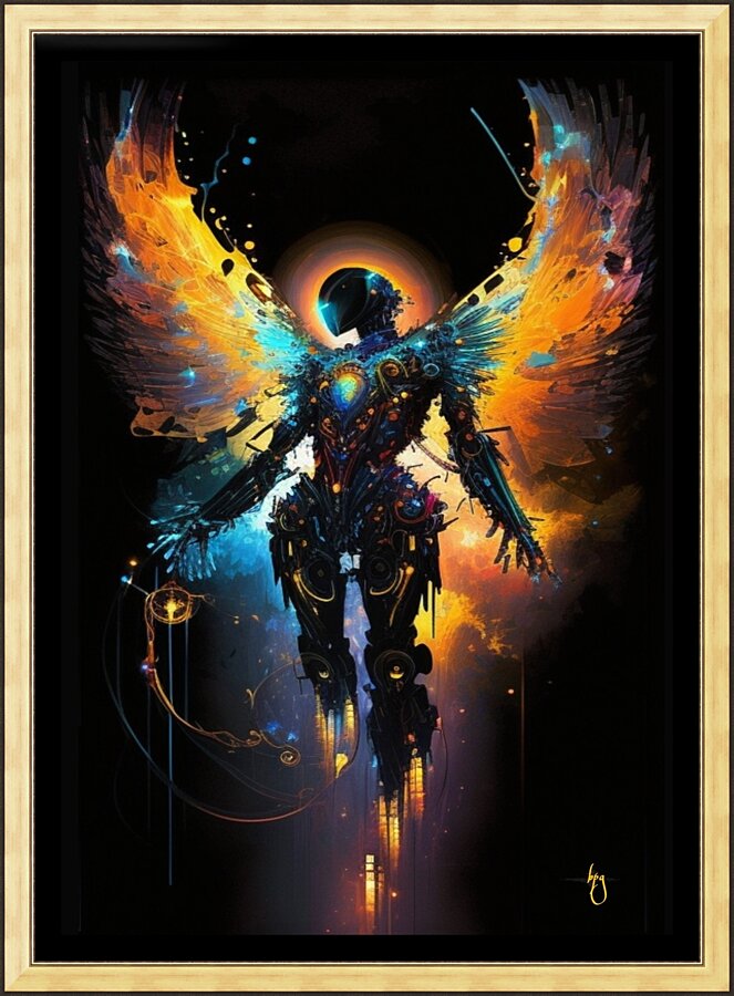 Cybernetic Angel Picture Frame print