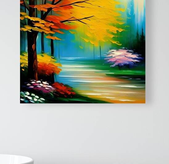 of oil painting a natural view by bht rachid