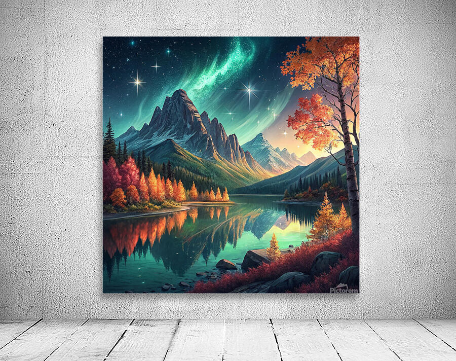 Aurora Lake Reflections Wall Preview