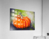 Orange Pumpkin on Purple and Green Acrylic Print