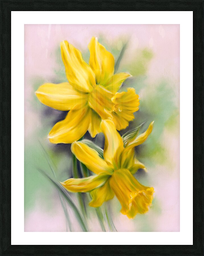 Two Yellow Daffodils Picture Frame print