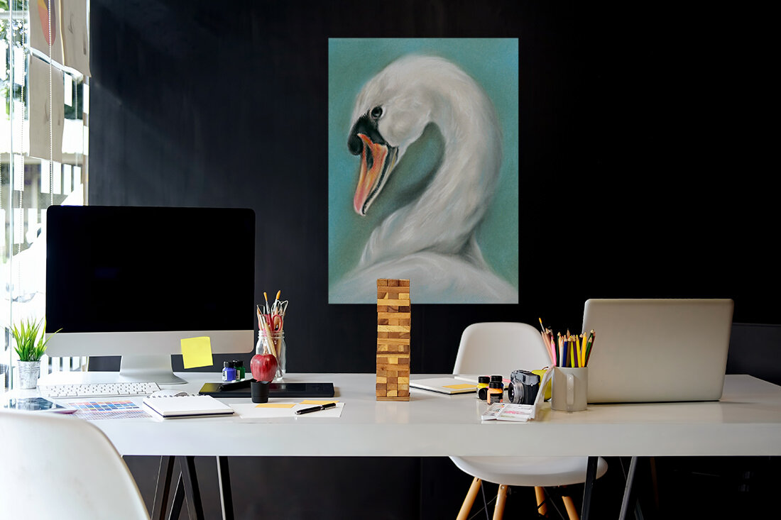 White Swan Portrait Reproduction