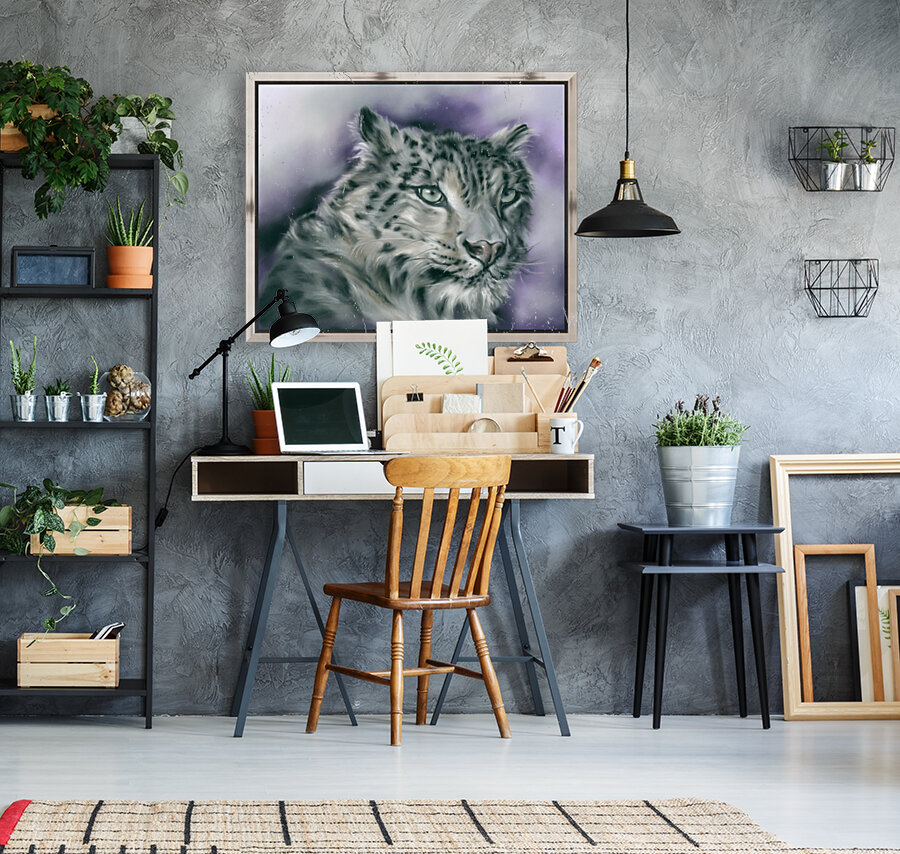 Snow Leopard Portrait Reproduction