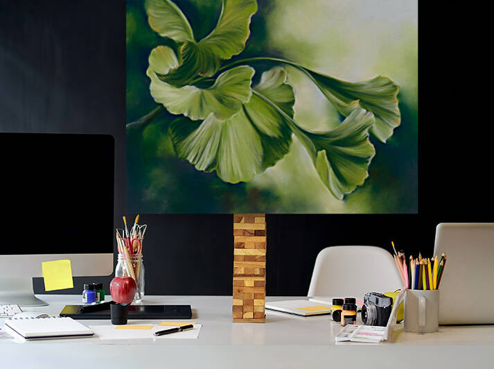 Green Ginkgo Leaves in the Sunlight by MM Anderson
