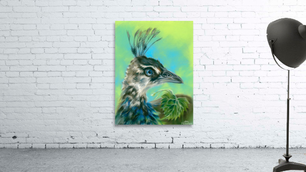 Peahen with Grape Leaf Wall Preview