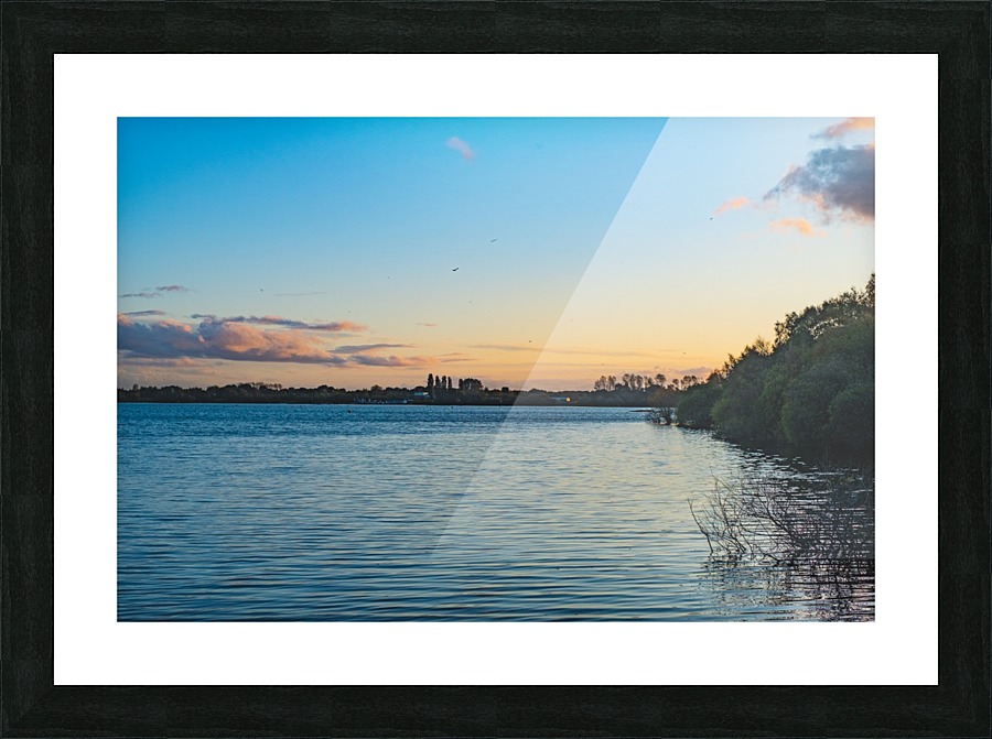 Sunset river Picture Frame print