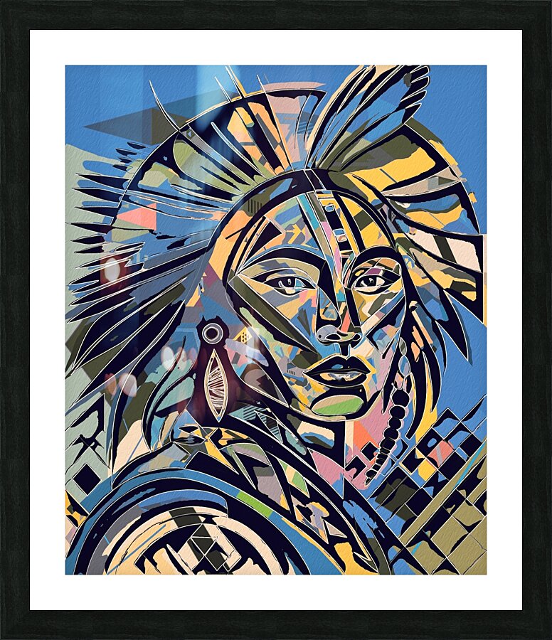 03840 - Native American Portrait Picture Frame print