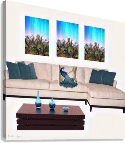 Peacock Sitting Room  Canvas Print