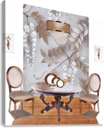 Gold & Silver Dining Room   Canvas Print