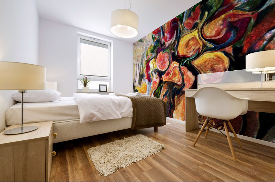 Pumpkin Flowers Mural print