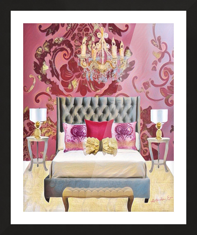 Pink Bedroom Picture Frame print