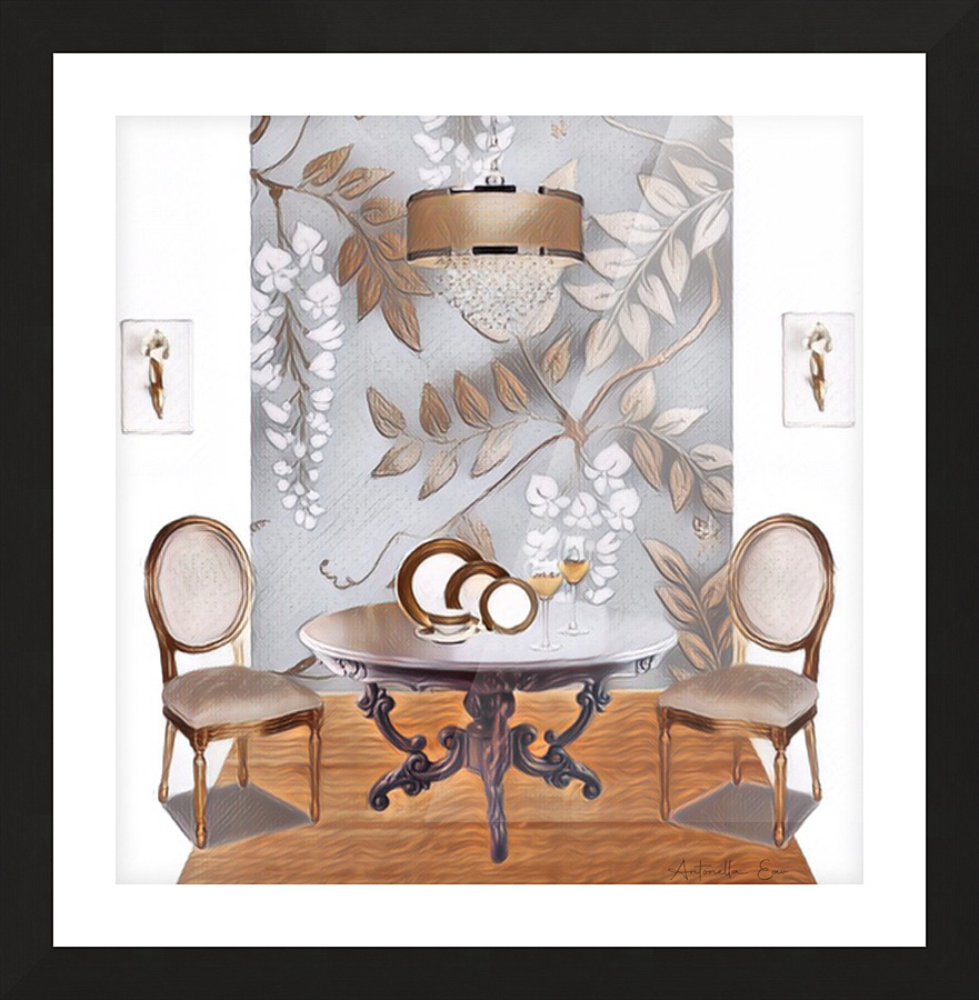 Gold & Silver Dining Room   Picture Frame print