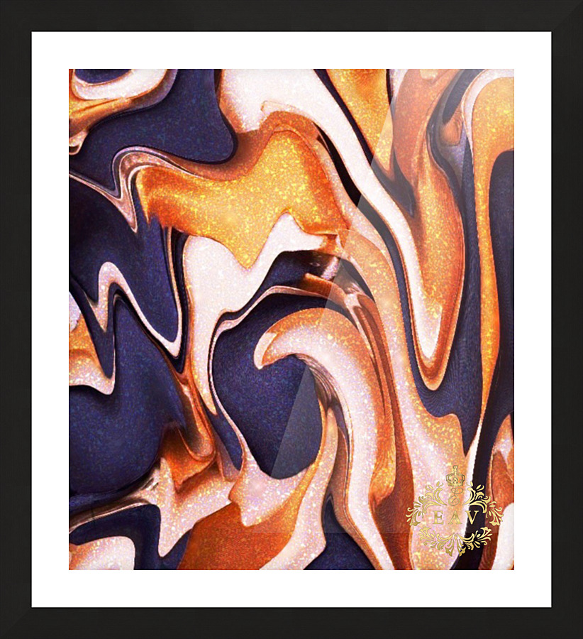 Blue Flames Picture Frame print
