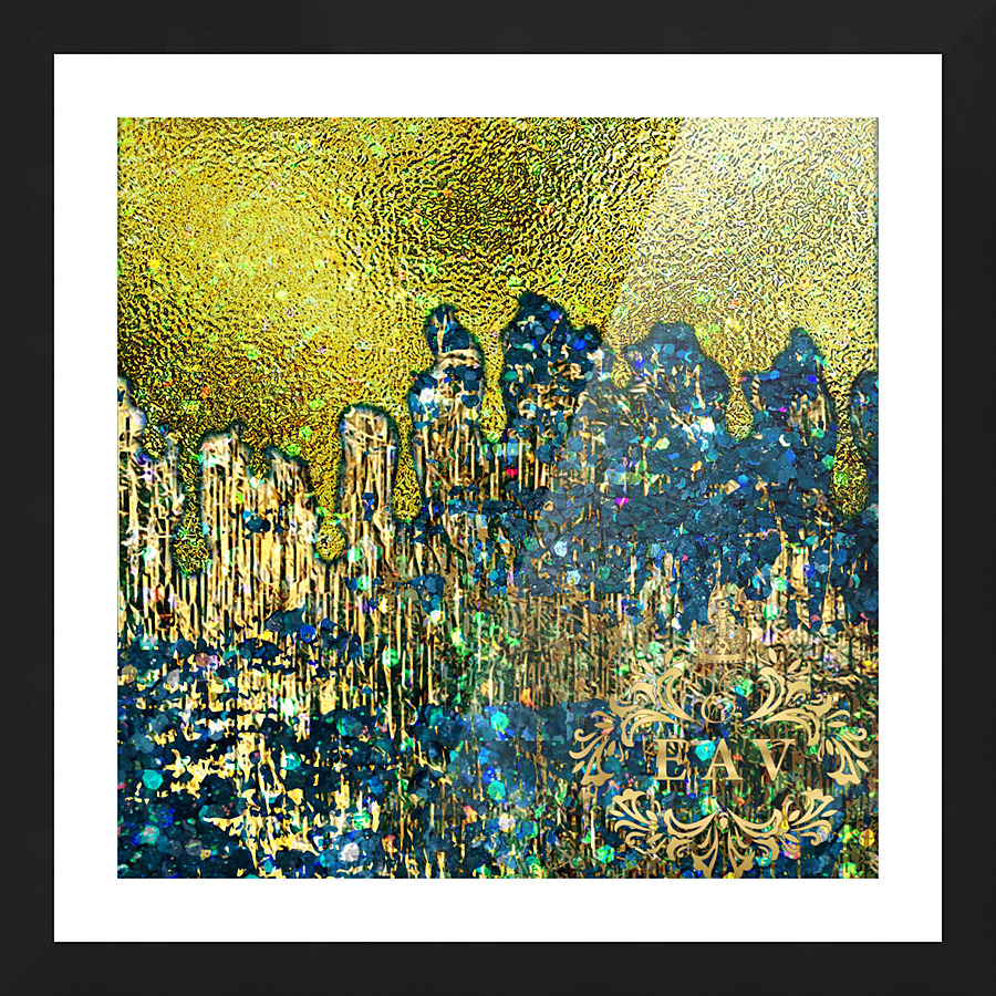 Gold Foil Abstract  Picture Frame print