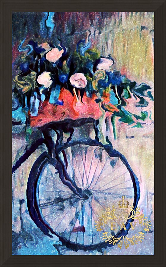 Flower Bike Picture Frame print