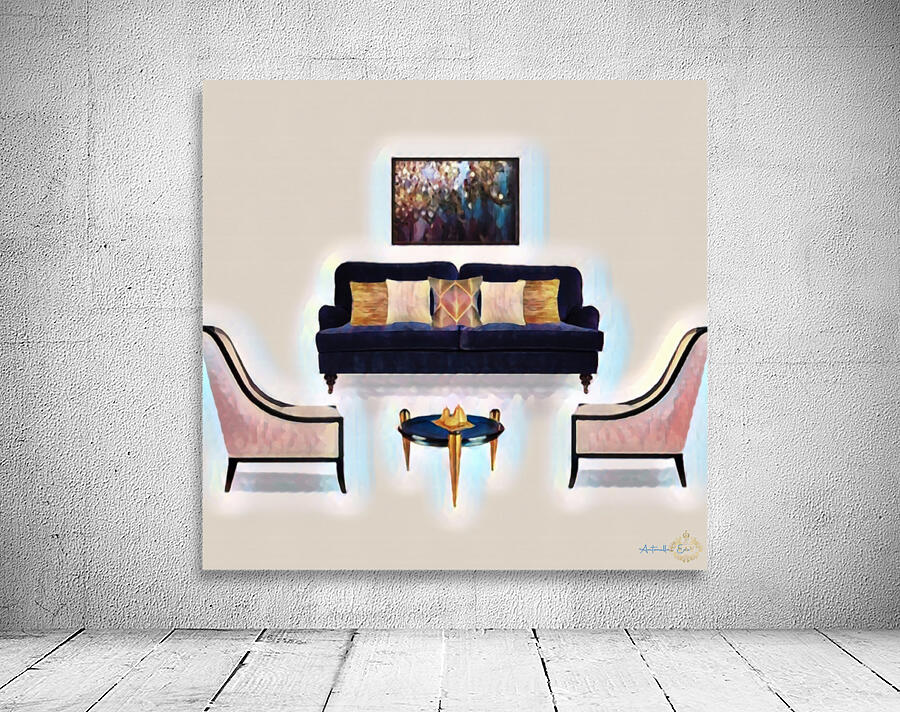 Blue Suede Sofa Wall Preview