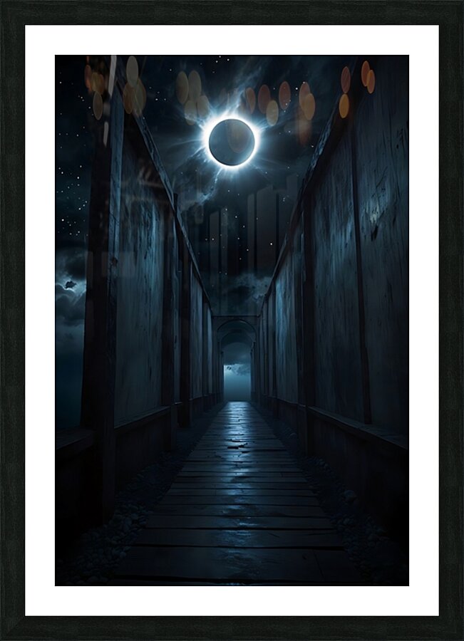 Moonlight Haunted Pathway  Picture Frame print